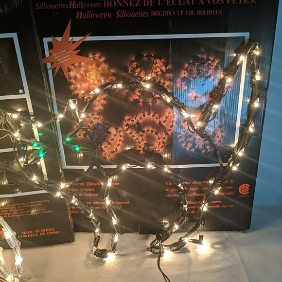 3 Set Vintage Sears Halloween Silhouettes Lights Window Decor Cat Witch Ghost - Picture 5 of 16